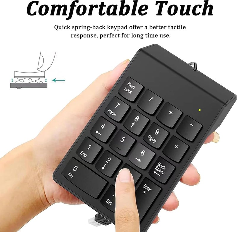 LOOBOAKY USB Number Pads, Numeric Keypad, Numpad, 10 Key Keyboard Number Pad for Laptop Desktop Computer PC, Suit Financial Accounting, Calculate Office Travel & Home - Image 2